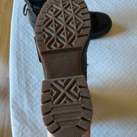 Converse Black Platform Combat Boots Women’s 8 1/2 - Picture 3 of 3